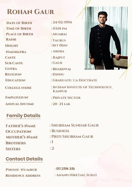 Biodata Template 