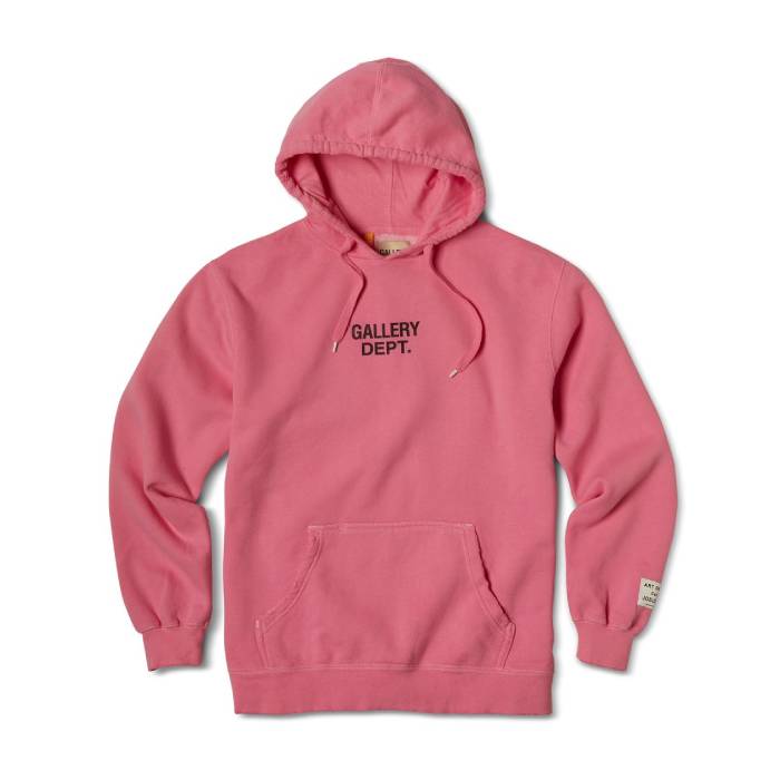 Gallery Dept Hoodie Pink : Stylish Streetwear Essential