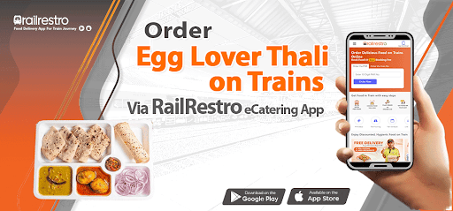 Order Egg Lover Thali on Trains Via RailRestro eCatering App 1 Order Egg Thali On Train RailRestro
