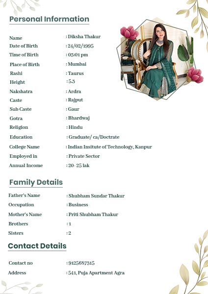 Biodata Template 