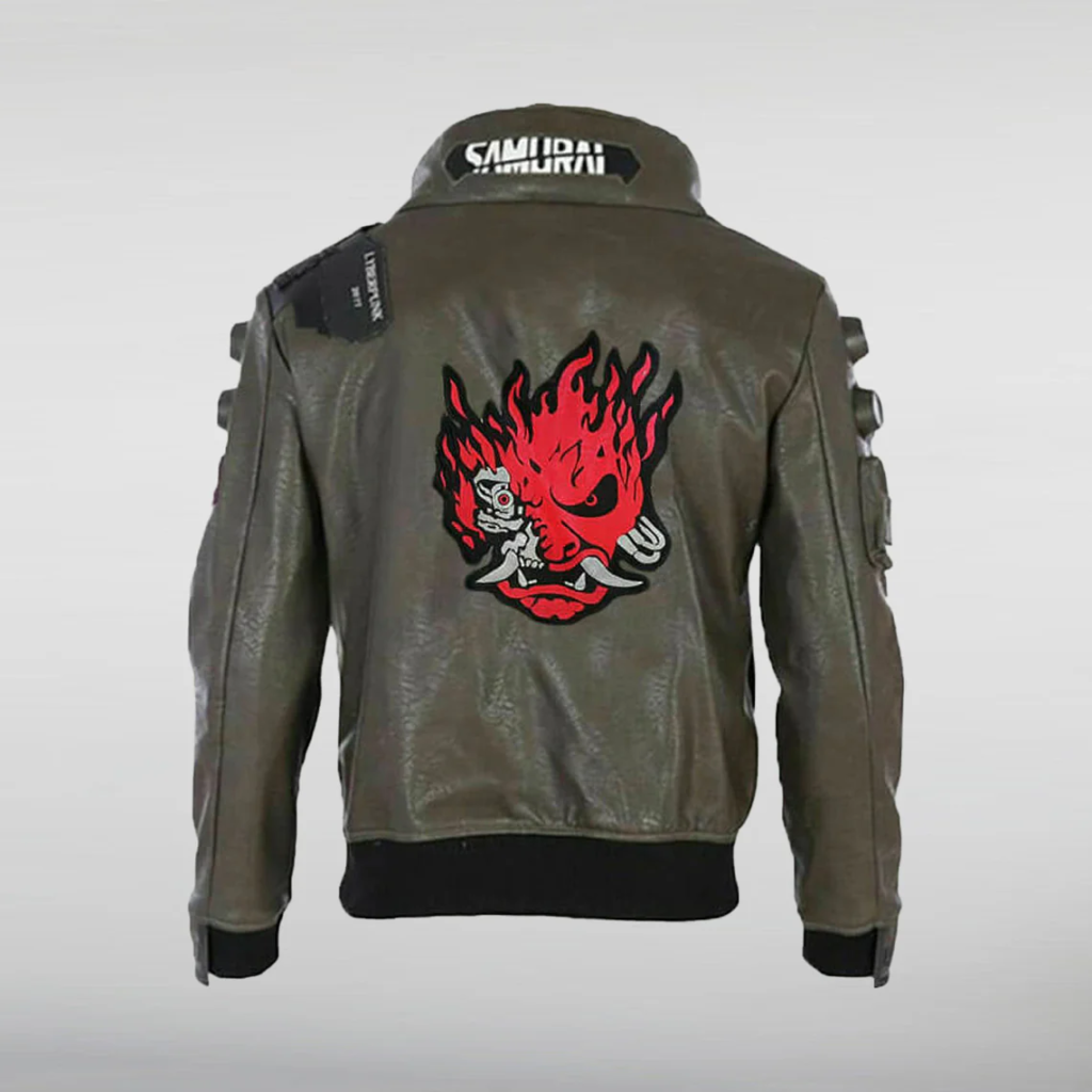 Cyberpunk 2077 Green Leather Jacket 2 image 1