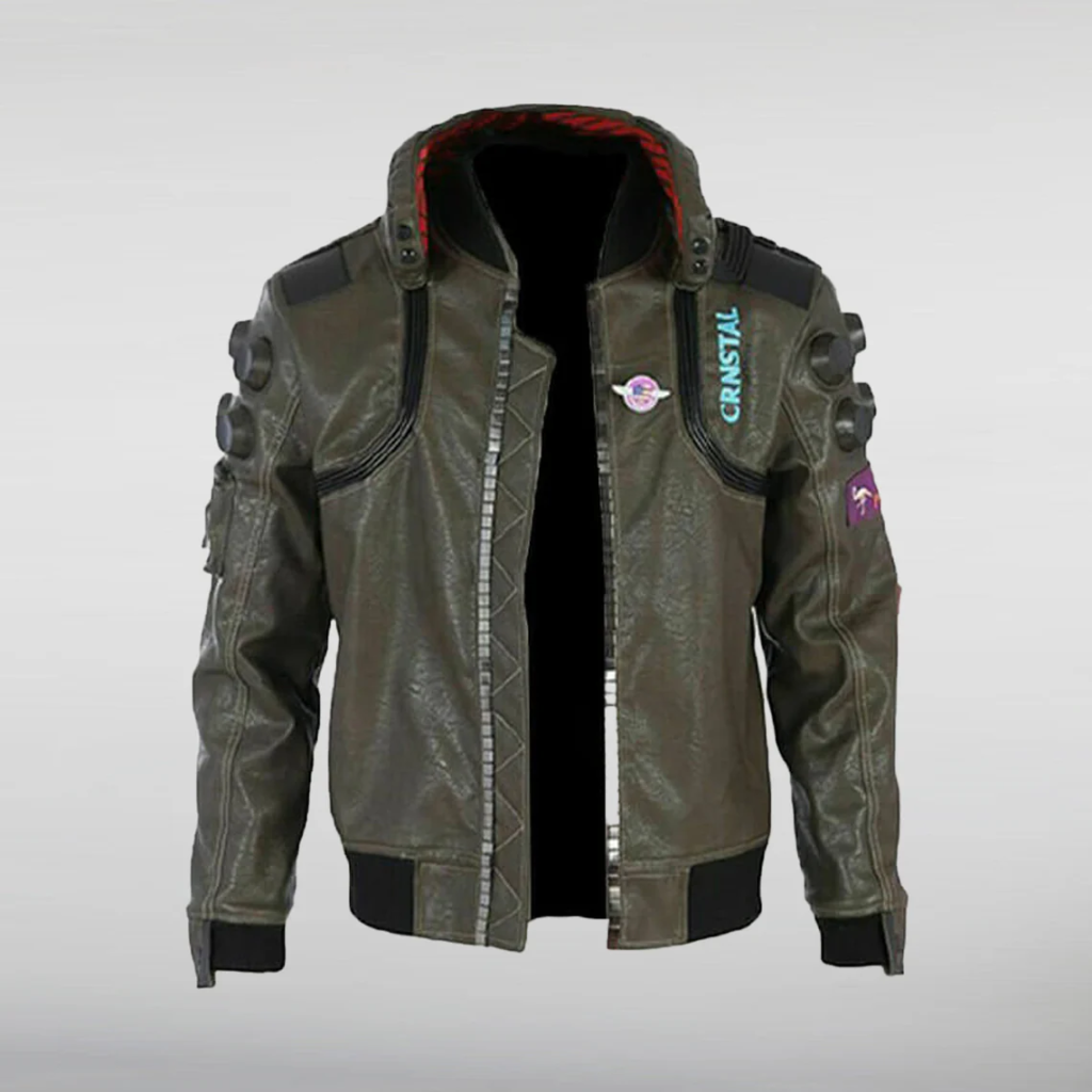 Cyberpunk 2077 Green Leather Jacket 1 image