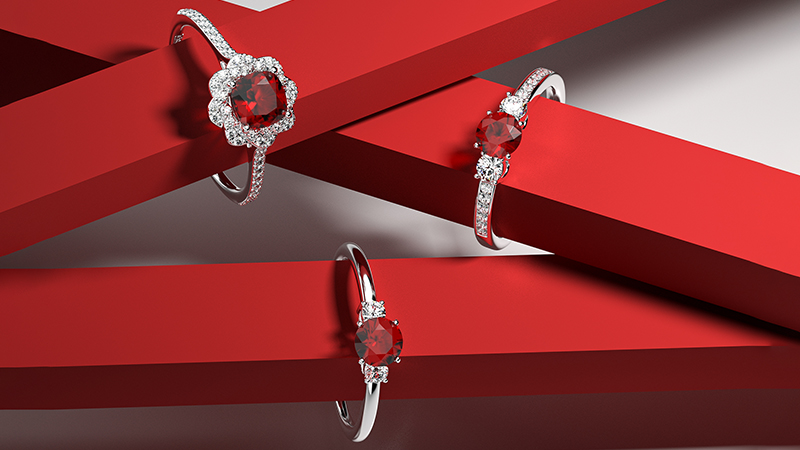 Unique Gemstone Ring Cuts and Settings to Consider 4 ruby engagement rings in different settings
