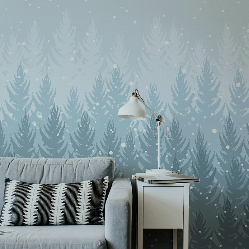 Transform Your Space: Discover the Magic of Wallpaper Murals 5 Winter Pines Forest Wallpaper