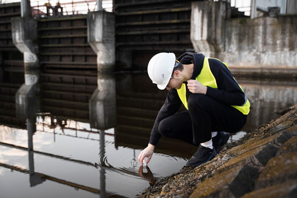 Why Foundation Repairs Are Critical After Flooding 2 full shot environmental engineer taking water sample 23 2149354041 1