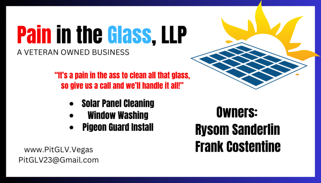 Pain in the Glass, LLC - Professional Window Washing and Solar Panel Cleaning in Las Vegas, NV 1 Pain in the Glass LLC