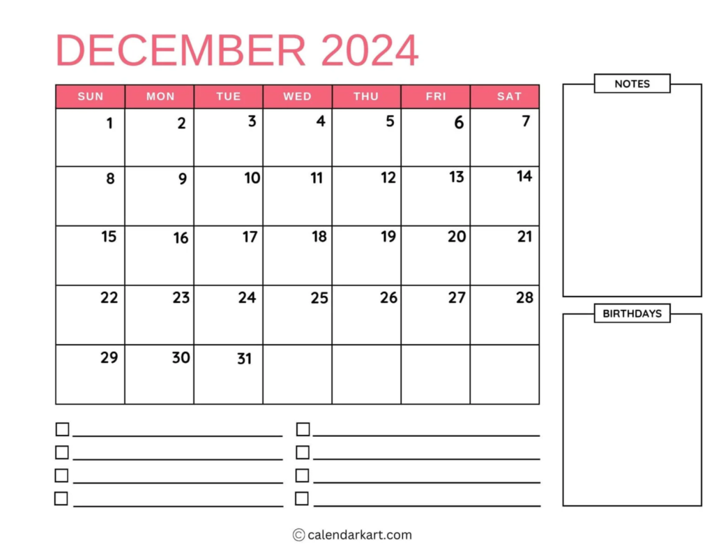 December 2024 Calendar