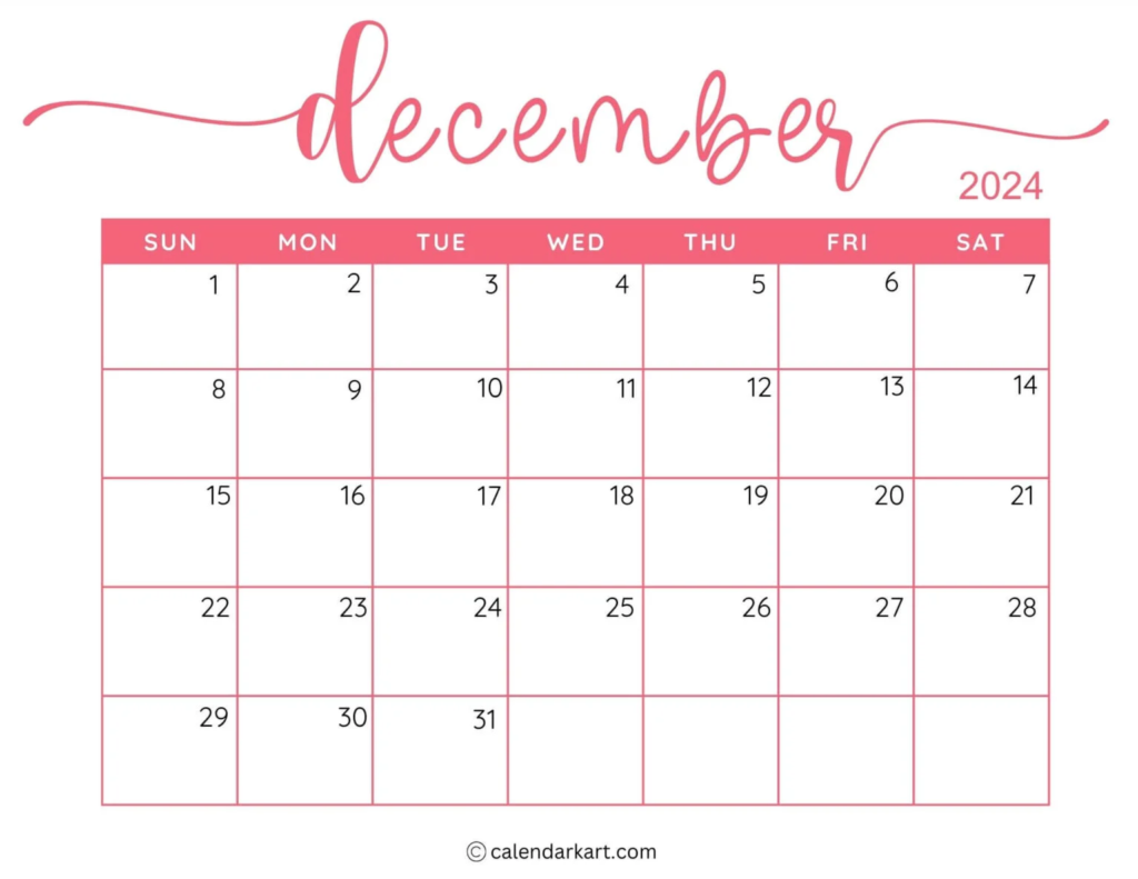 How a Printable Calendar Helps Track Key December and January Events 1 December 2024 Calendar