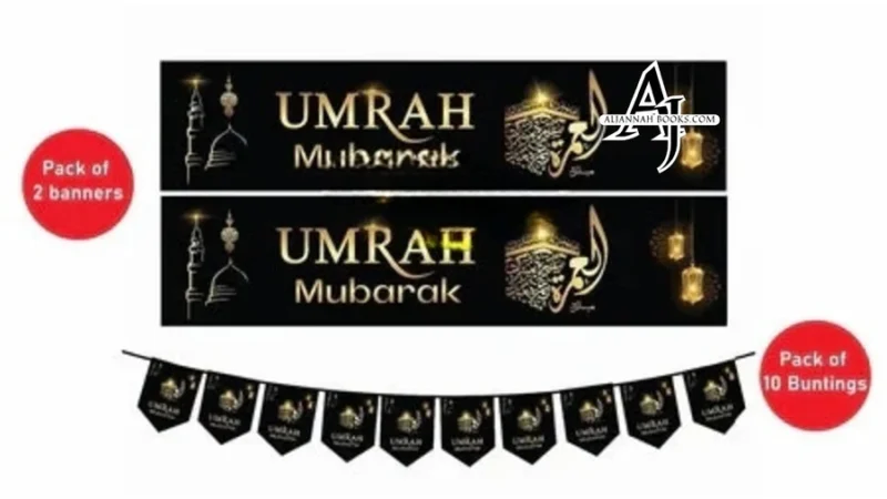 Umrah Mubarak Set Banner and Bunting decorative wall hanging