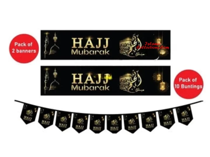 Hajj Mubarak Set Banner Bunting decorative wall hanging