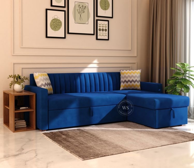Elegant Bed Cum Sofa with Wooden Finish and Ample Storage 1 Elegant Bed Cum Sofa with Wooden Finish and Ample Storage