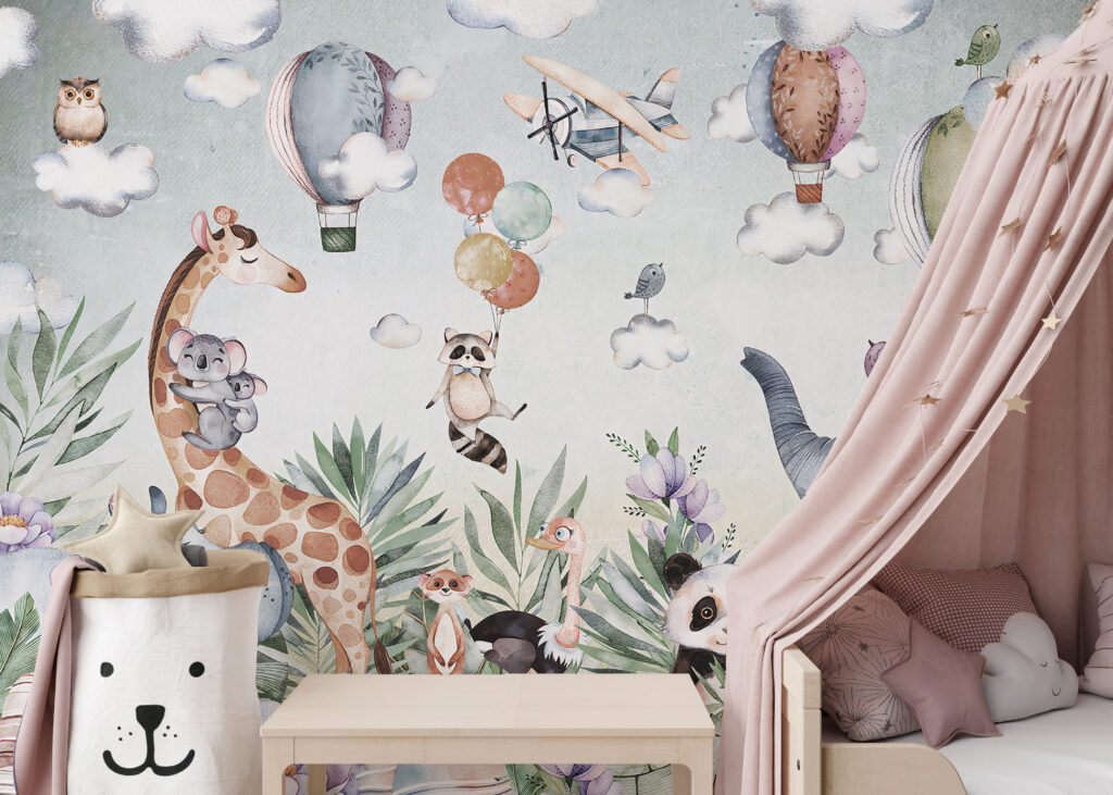 8519258A458 animals jungle kids multi color wallpaper murals