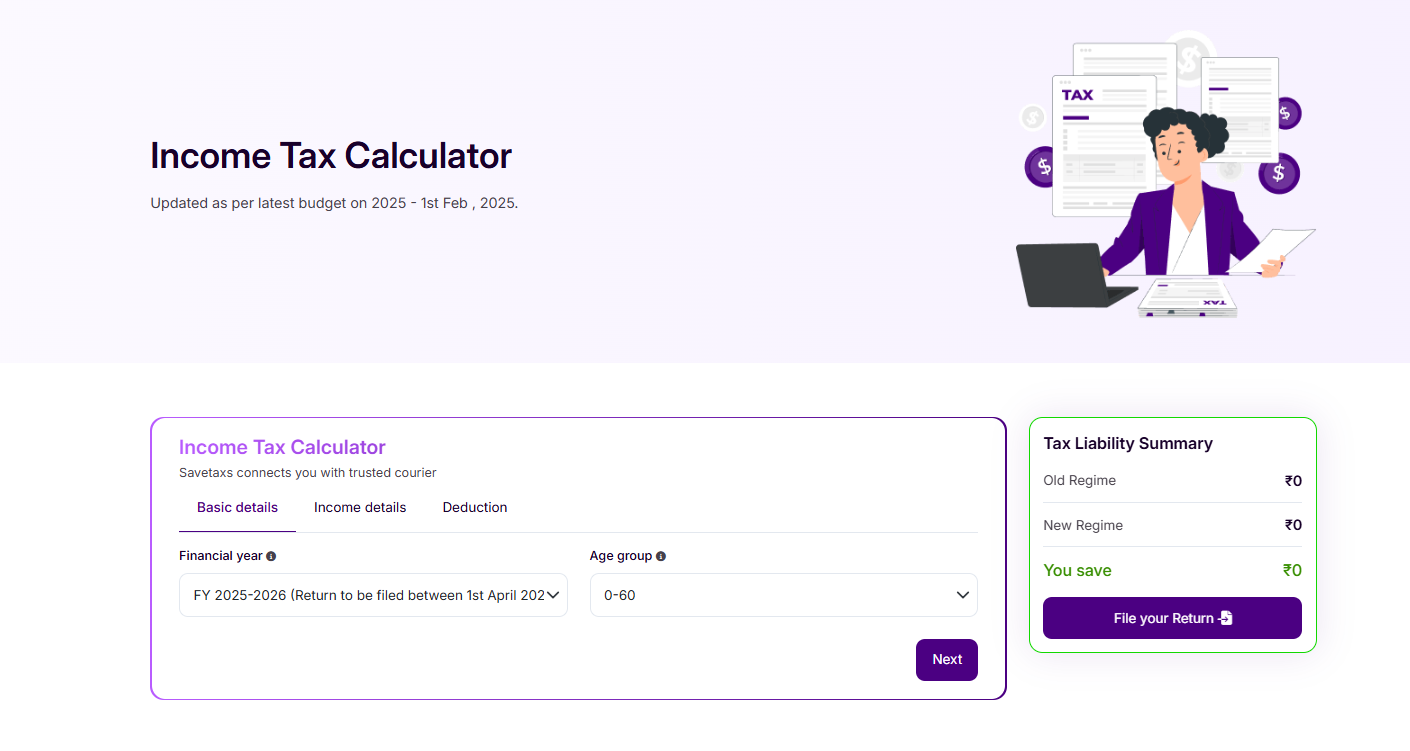 Maximize Your Savings with the Savetaxs Income Tax Calculator