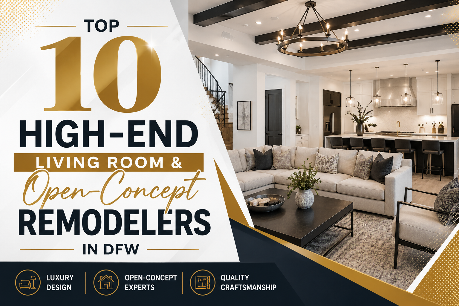 Top 10 High-End Living Room & Open-Concept Remodelers in DFW